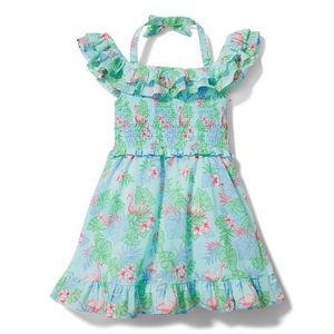 Janie and Jack Flamingo Cold Shoulder Dress